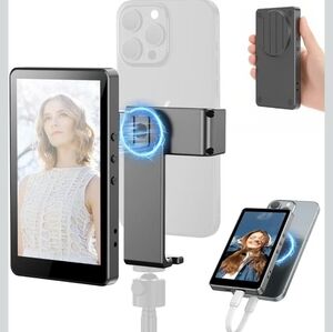 Magnetic Vlog Selfie Screen - 5" Mirror Monitor for iPhone & Android